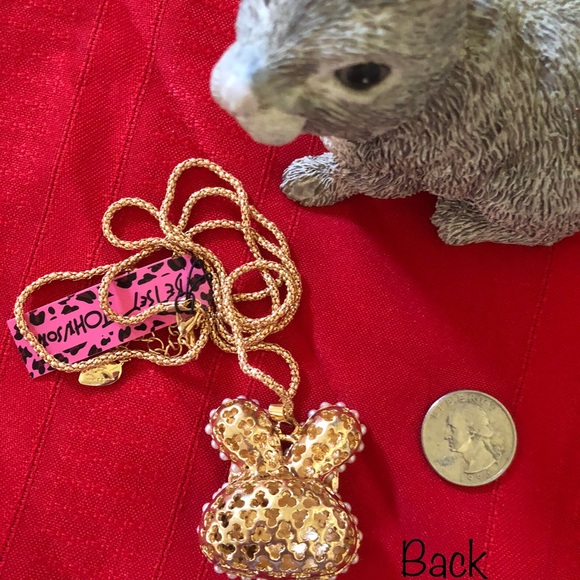 Betsey Johnson Pretty in Pink Bunny Necklace - Picture 5 of 5